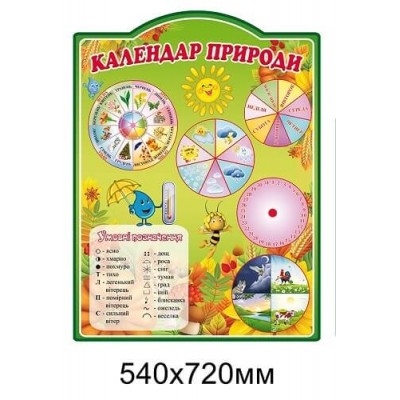 Календарь природы (салатовый фон, зеленая рамка)